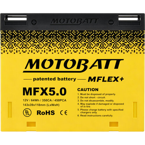 Motobatt Batterie MFX5.0 350CA / 420PCA | M6-Gewinde