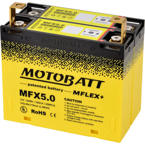 Motobatt Batterie MFX5.0 350CA / 420PCA | Filetage M6