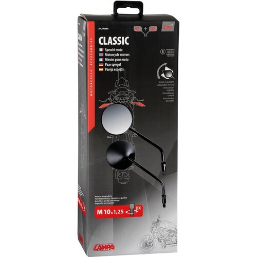 Lampa Specchietti Moto Classic M10x1,25, Omologati E - Coppia