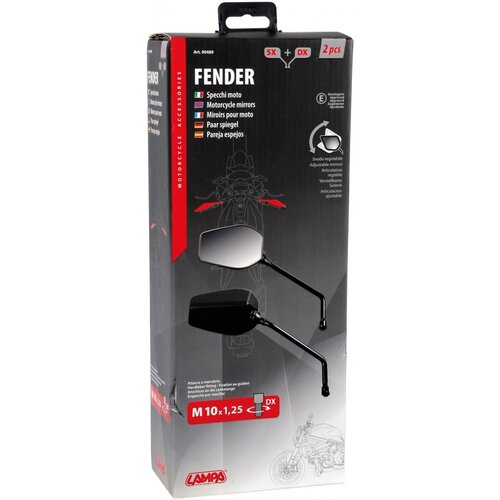 Lampa Fender Motorcycle Mirrors M10x1.25, E-Approved - Pair