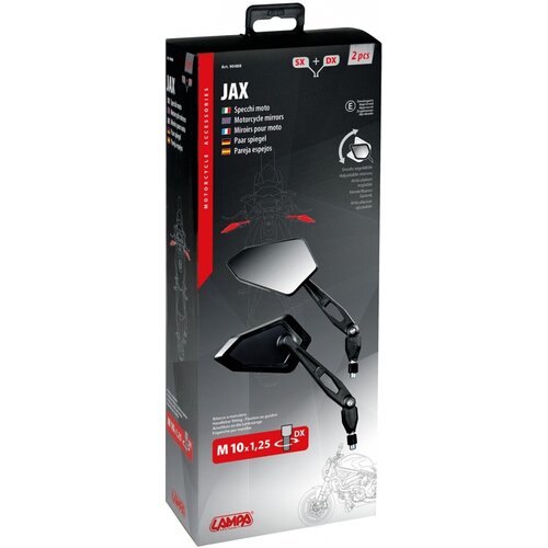 Lampa Jax Motorcycle Mirrors M10x1.25, E-Approved - Pair