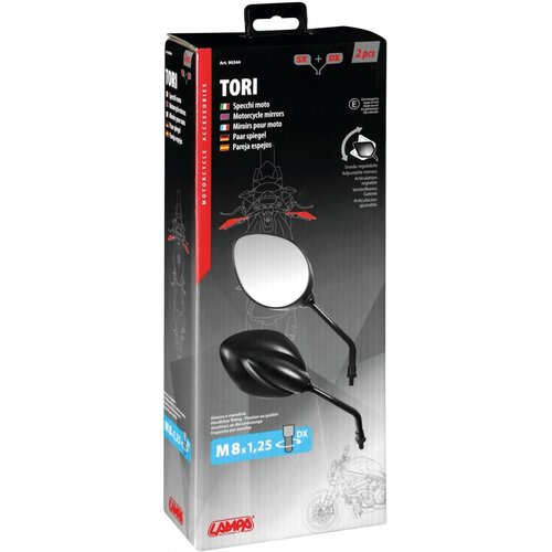 Lampa Tori Motorradspiegel M8x1,25, E-geprüft - Paar