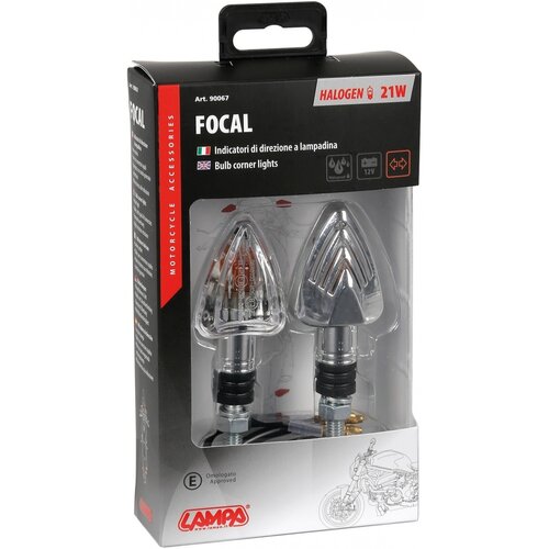 Lampa Frecce Focal 21W Cromate 12V, Omologate E - Coppia