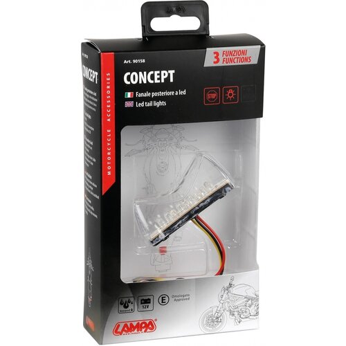 Lampa Concept LED Tail Light 12V with Brake and Licence Plate Light, E-Approved