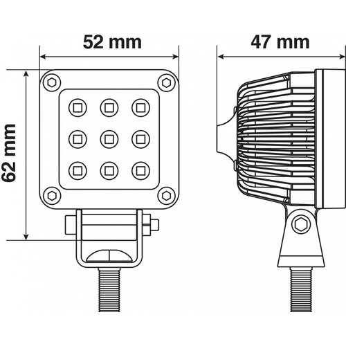 Lampa WL-18 LED Work Light 12/24V, 9 LED, 1000 Lumen, IP67 (Off-Road)