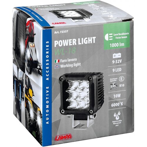 Lampa Phare de Travail LED WL-18 12/24V, 9 LED, 1000 Lumens, IP67 (Hors Route)