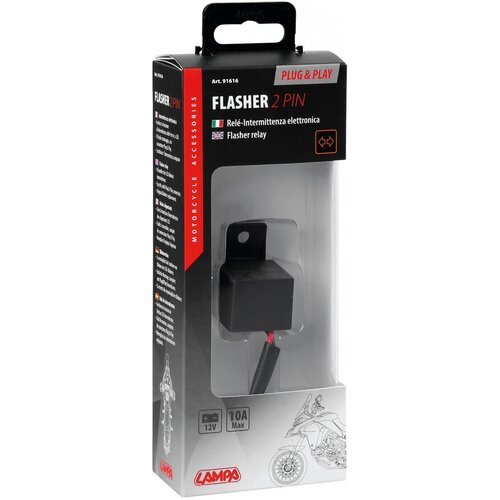 Lampa Elektronisches Blinkrelais 2-polig 12V 10A für LED Blinker, Plug & Play