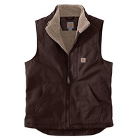 Washed Duck Mock-Neck Vest Dark Brown