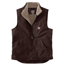 Washed Duck Mock-Neck Vest Dark Brown