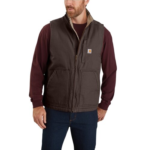 Carhartt Washed Duck Mock-Neck Weste Dark Brown