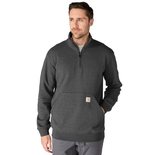 Carhartt Marquette 1/4 Zip Mock Neck Sweatshirt Carbon Heather