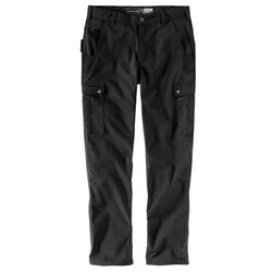 Relaxed Straight Ripstop Double Front Cargo Pants Black