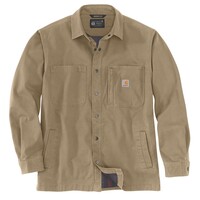 Fleece Lined Denim Shirt Jac Dark Khaki