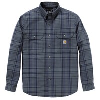 Fort Loose LS Plaid Shirt Navy/Deep Smoke Blue
