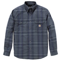 Fort Loose LS Plaid Shirt Navy/Deep Smoke Blue