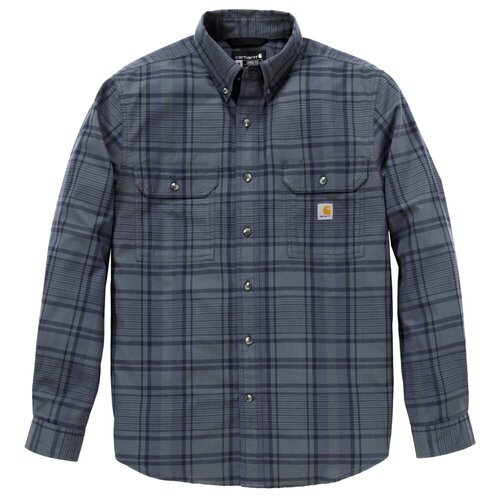 Carhartt Fort Loose LS Plaid Shirt Navy/Deep Smoke Blue
