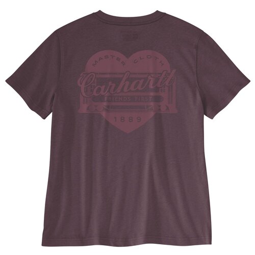 Carhartt Women's Irvine Relaxed Heritage Heart T-Shirt Deep Cherrywood