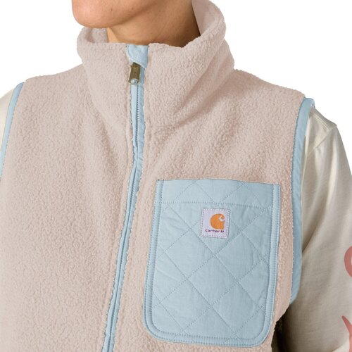 Carhartt Women's Sherpa Fleece Vest Gray Dunes