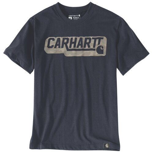 Carhartt Irvine Relaxed Camo Logo T-Shirt Navy
