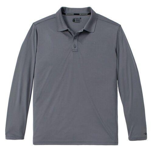 Carhartt Force Sun Defender™ Relaxed LS Logo Polo Shirt Steel