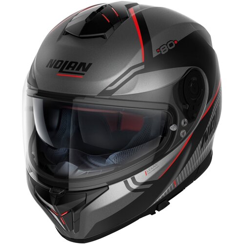 Casque Intégral N80-8 Astute N-Com Gris/Rouge (024)