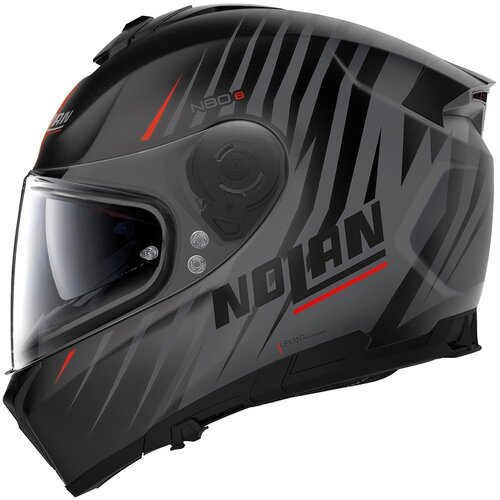 N80-8 Kosmos N-Com Integralhelm Schwarz/Rot (063)