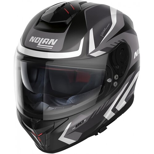 N80-8 Rumble N-Com Full Face Helmet Black/White (058)