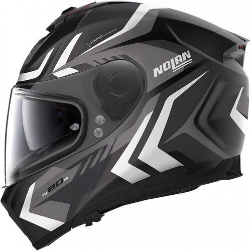 N80-8 Rumble N-Com Full Face Helmet Black/White (058)