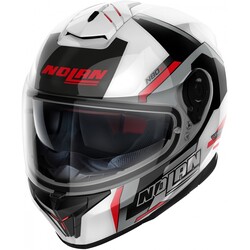 N80-8 Wanted N-Com Full Face Helmet White/Red (074)