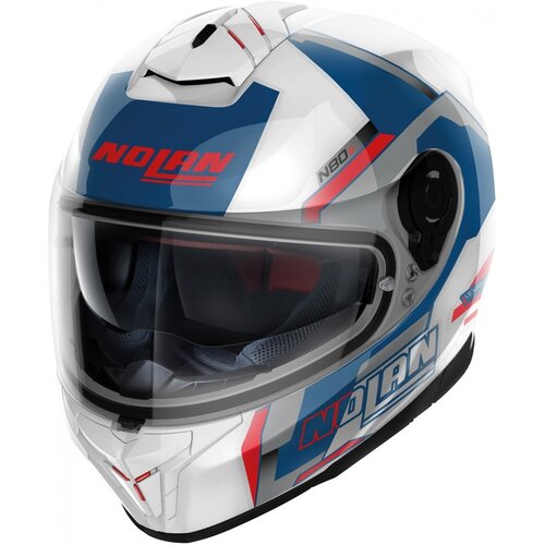 N80-8 Wanted N-Com Full Face Helmet White/Blue (075)