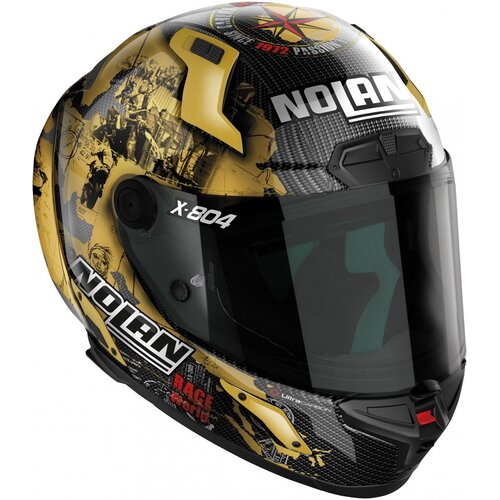 Nolan X-804 RS Ultra Carbon Checa Gold Full Face Helmet Carbon/Gold (025) - Size XXL (63-64 cm)