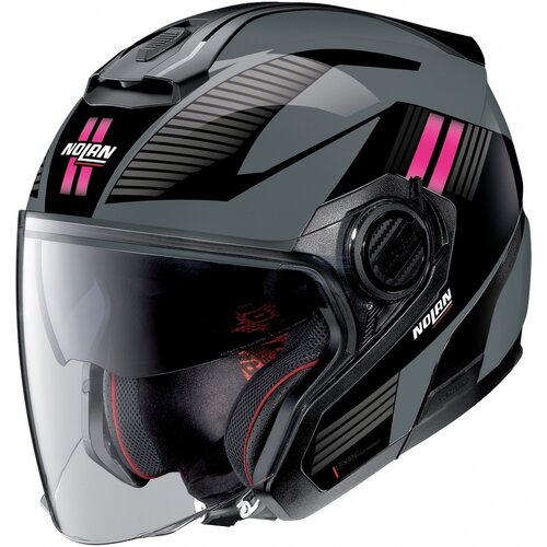 Nolan N40-5 06 Crosswalk N-Com Open Face Helmet Grey/Pink (033) - Size XL (61-62 cm)