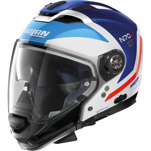 Nolan N70-2 GT Glaring N-Com Crossoverhelm Wit/Blauw (050) - Maat XXL (63-64 cm)