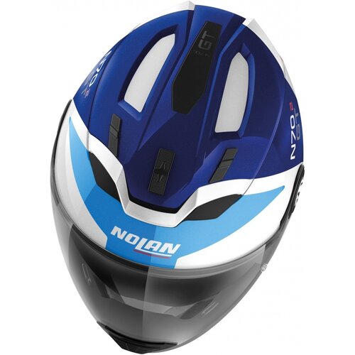 Nolan N70-2 GT Glaring N-Com Crossoverhelm Wit/Blauw (050) - Maat XXL (63-64 cm)