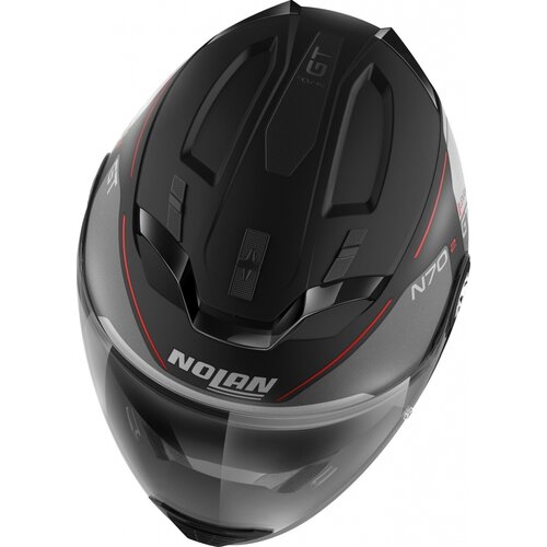 Nolan Casco Crossover N70-2 GT Lakota N-Com Plata/Rojo (035) - Talla S (56 cm)