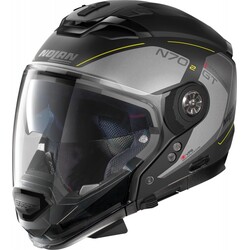 N70-2 GT Lakota N-Com Crossover-Helm Silber/Gelb - S