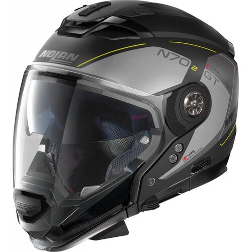 Nolan Casco Crossover N70-2 GT Lakota N-Com Argento/Giallo (036) - Taglia S (56 cm)
