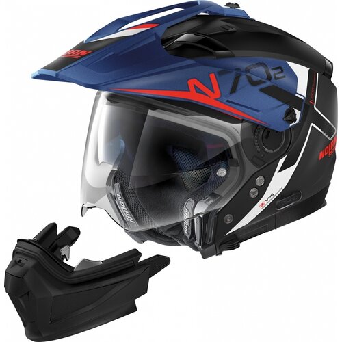 Nolan Casque Crossover N70-2 X Bungee N-Com Noir/Bleu (038)