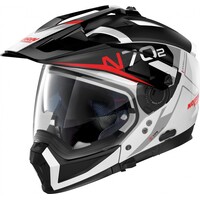 N70-2 X Bungee N-Com Crossoverhelm Wit/Rood (039) - Maat XS (55 cm)