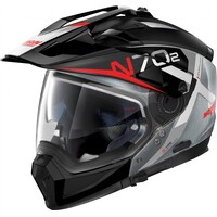 N70-2 X Bungee N-Com Crossover-Helm Schwarz/Silber (040)