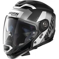 N70-2 X Decurio N-Com Crossover-Helm Schwarz/Silber (030) - Größe XXS (53-54 cm)