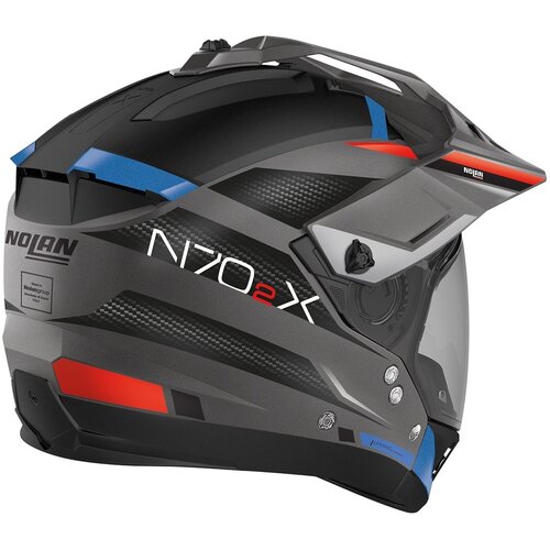 Nolan Casco Crossover N70-2 X Earthquake N-Com Grigio/Blu/Rosso (048)