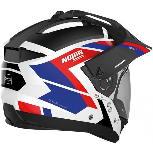 Nolan Casco Crossover N70-2 X Grandes Alpes Nero/Blu/Rosso (026) - Taglia XS (55 cm)