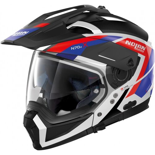 Nolan Casco Crossover N70-2 X Grandes Alpes Nero/Blu/Rosso (026) - Taglia XS (55 cm)