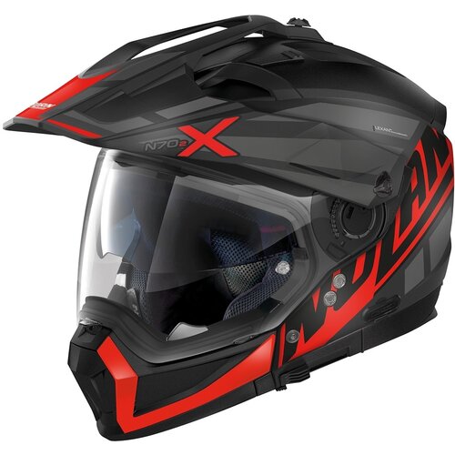 Nolan Casco Crossover N70-2 X Mirage N-Com Negro/Rojo (055) - Talla S (56 cm)