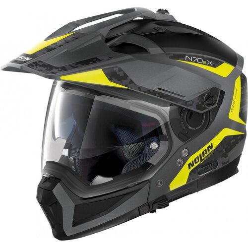 Nolan N70-2 X Torpedo N-Com Crossoverhelm Grijs/Geel (043) - Maat XS (55 cm)