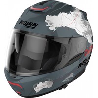N100-6 Legend Checa N-Com Modular Helmet Slate Grey (030)