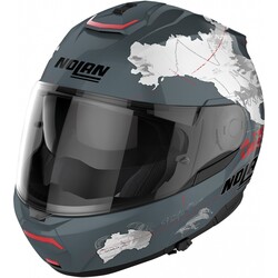 N100-6 Legend Checa N-Com Modular Helmet Slate Grey