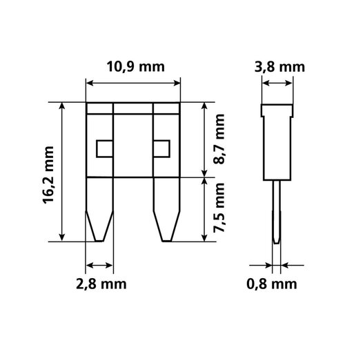 Lampa Micro-Flachsicherung (Mini) Sortiment, 10 Stk., 7.5-30A, 12/32V
