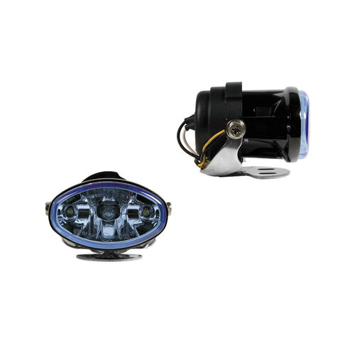 Lampa Fendinebbia Felix con luce di posizione LED, coppia, H3 12V 55W, omologato E11, blu